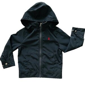 Ralph Lauren Navy Hooded Jacket with Red Logo 12 Months